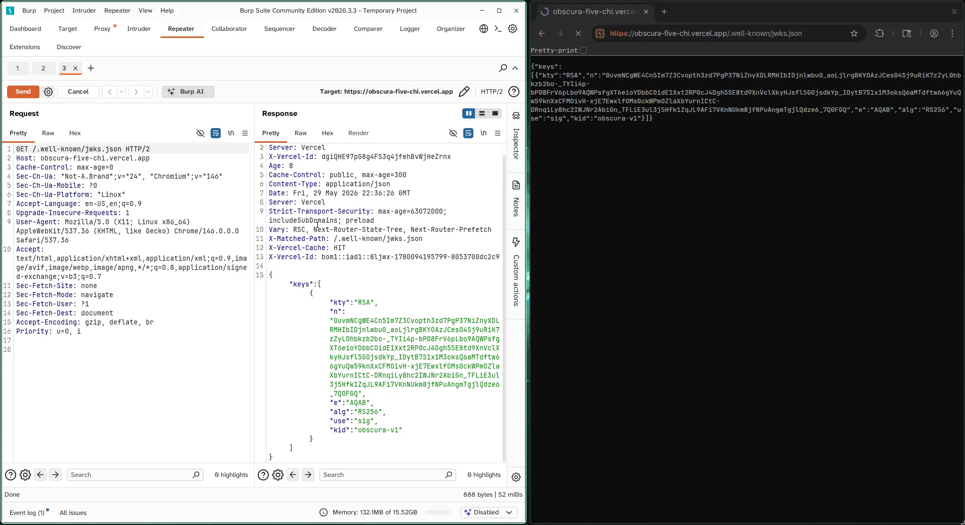 Public JWKS endpoint exposing RSA key